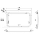 Babarvy 120x50cm 90° Amortisörlü Karavan Camı / Pencere